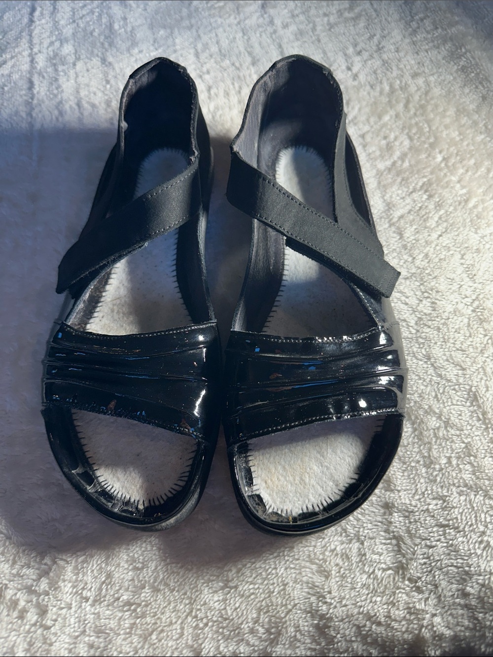 Naot Black Patent Strappy Comfort Sandals